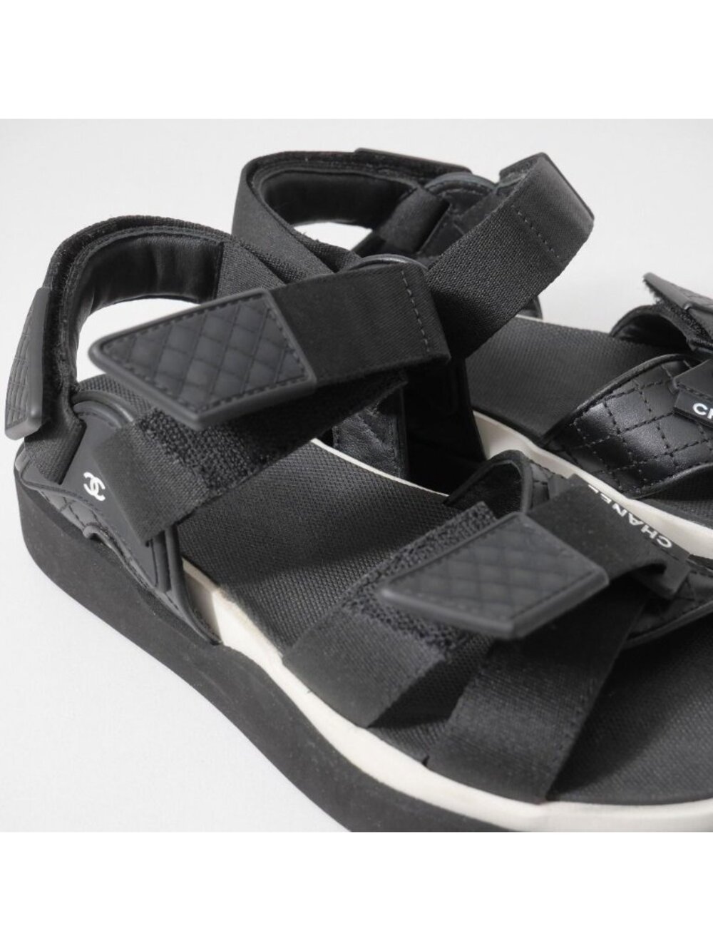 ★SOLD★ Chanel Sandals 36 CC Logo Quilted Sports Shoes - Picture 7 of 10